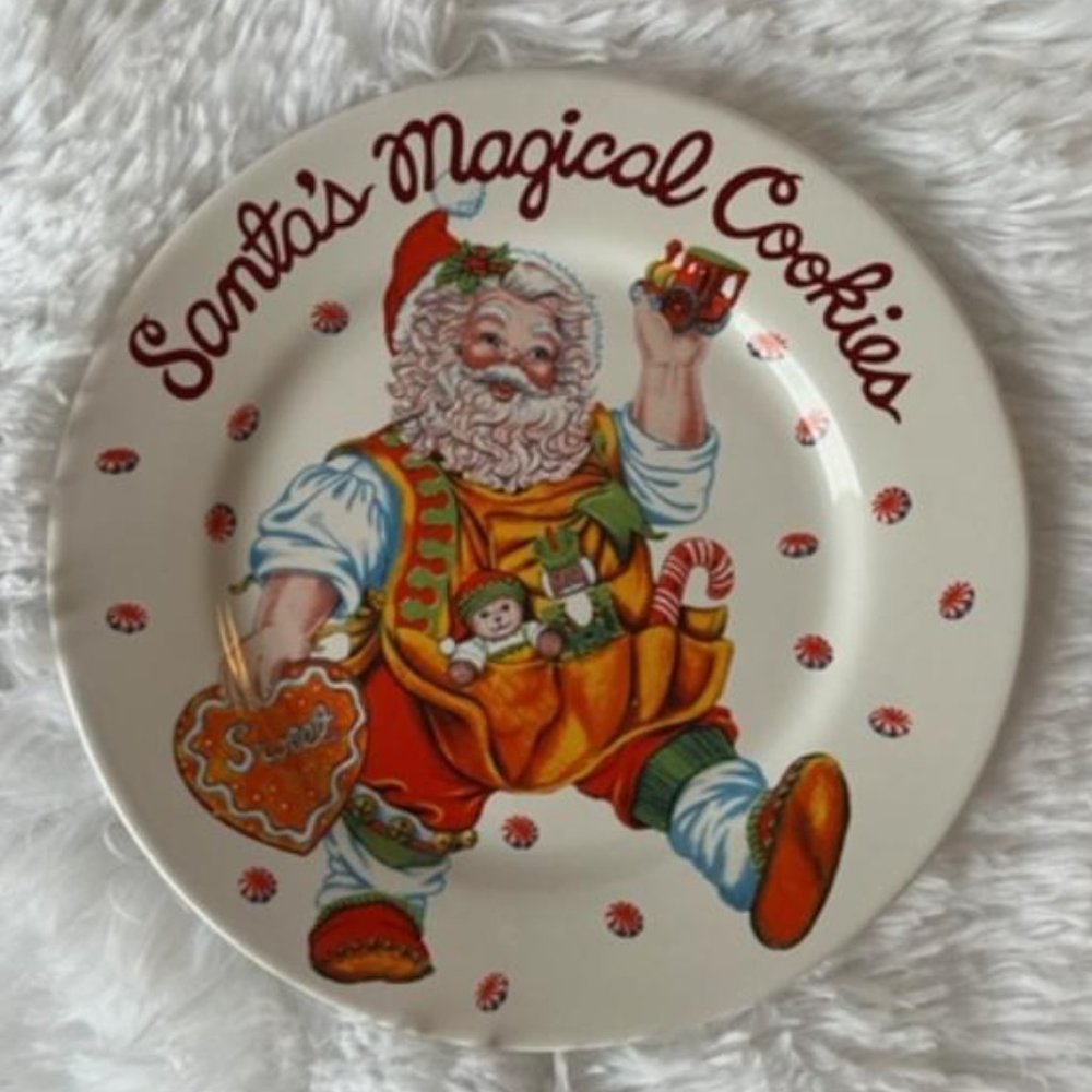 Sakura Stoneware Santa's Magical Cookies Plate